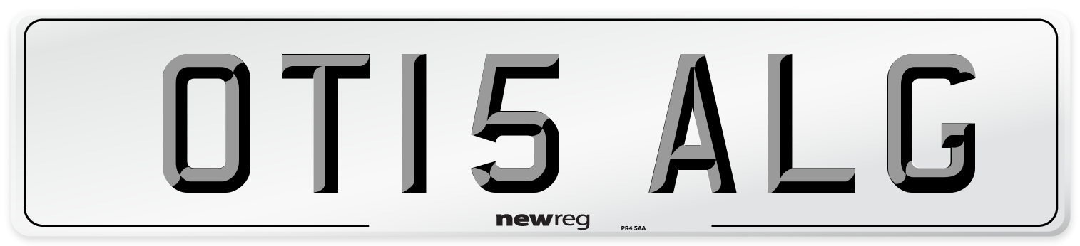 OT15 ALG Number Plate from New Reg